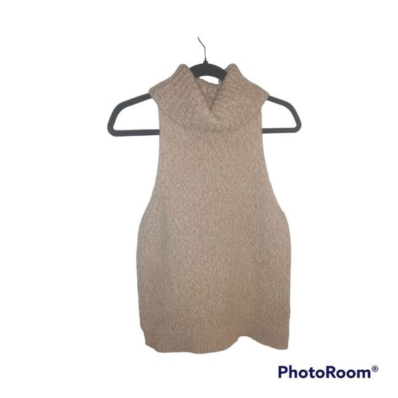 NWOT Madewell 50% merino wool sleeveless turtleneck knit top size medium - Picture 3 of 8